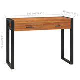 Desk with 2 Drawers 100x40x75 cm Teak Wood - Extra Image