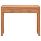 Desk with 2 Drawers 100x40x75 cm Teak Wood - Side View
