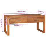 TV Cabinet 100x40x45 cm Teak Wood
