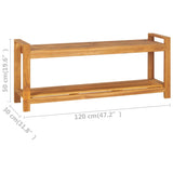 Bench 120 cm Solid Teak Wood - Close-Up Angle