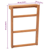 Towel Racks 2 pcs Solid Teak Wood - Close-Up Angle