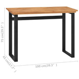 Desk 100x45x75 cm Solid Teak Wood - Close-Up Angle