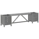 Garden Bench with 2 Planters 150cm Solid Acacia Wood Grey