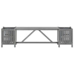 Garden Bench with 2 Planters 150cm Solid Acacia Wood Grey