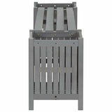 Garden Bench with 2 Planters 150cm Solid Acacia Wood Grey - 45-Degree Angle