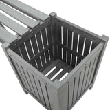 Garden Bench with 2 Planters 150cm Solid Acacia Wood Grey