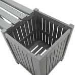Garden Bench with 2 Planters 150cm Solid Acacia Wood Grey