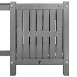 Garden Bench with 2 Planters 150cm Solid Acacia Wood Grey - Close-Up Angle