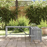 Garden Corner Bench with Planter 117cm Solid Acacia Wood Grey - Side View