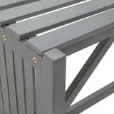 Garden Corner Bench with Planter 117cm Solid Acacia Wood Grey - Low Angle
