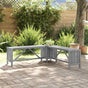 Garden Corner Bench with Planter 117cm Solid Acacia Wood Grey