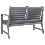 4 Piece Garden Lounge Set with Cushions Solid Acacia Wood - Rear View