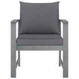 4 Piece Garden Lounge Set with Cushions Solid Acacia Wood - Low Angle
