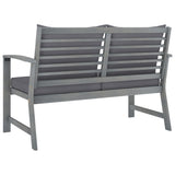 Garden Bench 120 cm with Dark Grey Cushion Solid Acacia Wood - Top-Down View