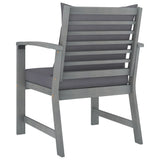 Garden Chairs 2 pcs with Dark Grey Cushions Solid Acacia Wood - Top-Down View