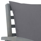 Garden Chairs 2 pcs with Dark Grey Cushions Solid Acacia Wood - 45-Degree Angle