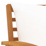 Garden Chairs 2 pcs with Cream Cushion Solid Acacia Wood