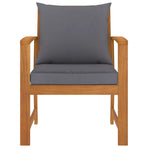 Garden Chairs 2 pcs with Dark Grey Cushion Solid Acacia Wood