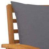 Garden Chairs 2 pcs with Dark Grey Cushion Solid Acacia Wood