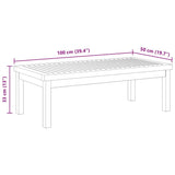 Coffee Table 100x50x33 cm Solid Acacia Wood - Close-Up Angle