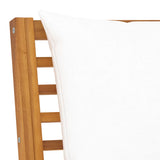 3 Piece Garden Lounge Set with Cream Cushion Solid Acacia Wood - Close-Up Angle