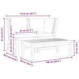 3 Piece Garden Lounge Set with Cream Cushion Solid Acacia Wood