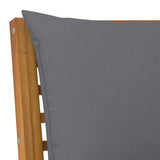 3 Piece Garden Lounge Set with Dark Grey Cushion Solid Acacia Wood - Close-Up Angle