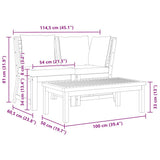 3 Piece Garden Lounge Set with Dark Grey Cushion Solid Acacia Wood