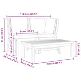3 Piece Garden Lounge Set with Dark Grey Cushion Solid Acacia Wood - Extra Image