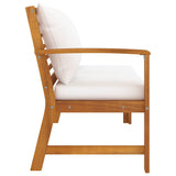 Garden Bench 114.5 cm with Cream Cushion Solid Acacia Wood - Top-Down View