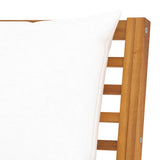 Garden Bench 114.5 cm with Cream Cushion Solid Acacia Wood