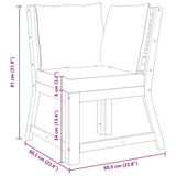 Sectional Corner Sofa with Cream Cushion Solid Acacia Wood - Close-Up Angle