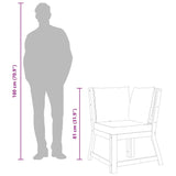 Sectional Corner Sofa with Dark Grey Cushion Solid Acacia Wood - Low Angle