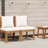 Sectional Middle Sofa with Cream Cushion Solid Acacia Wood
