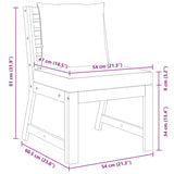 Sectional Middle Sofa with Cream Cushion Solid Acacia Wood - Close-Up Angle
