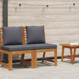 Sectional Middle Sofa with Dark Grey Cushion Solid Acacia Wood