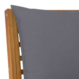Sectional Middle Sofa with Dark Grey Cushion Solid Acacia Wood - Rear View
