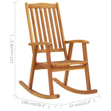 Rocking Chair Solid Acacia Wood - Close-Up Angle