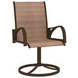Garden Swivel Chairs 2 pcs Textilene and Steel Brown - Front View