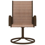 Garden Swivel Chairs 2 pcs Textilene and Steel Brown