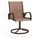 Garden Swivel Chairs 2 pcs Textilene and Steel Brown - Close-Up Angle