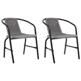 Garden Chairs 2 pcs Plastic Rattan and Steel 110 kg