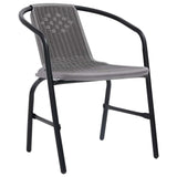 Garden Chairs 2 pcs Plastic Rattan and Steel 110 kg