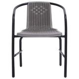 Garden Chairs 2 pcs Plastic Rattan and Steel 110 kg