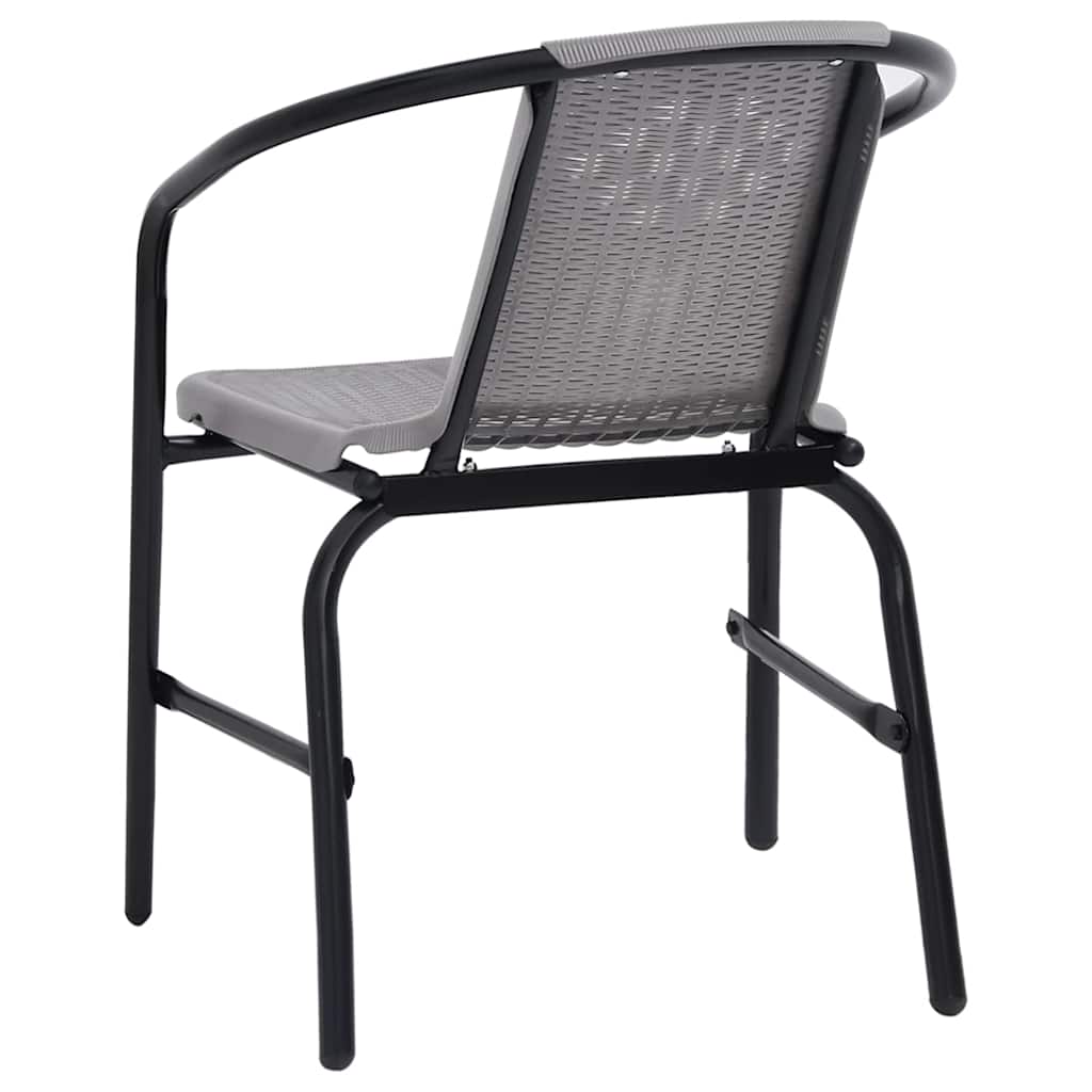 Garden Chairs 2 pcs Plastic Rattan and Steel 110 kg