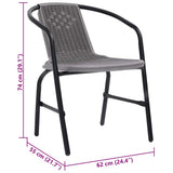 Garden Chairs 2 pcs Plastic Rattan and Steel 110 kg