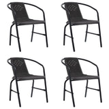 Garden Chairs 4 pcs Plastic Rattan and Steel 110 kg