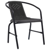 Garden Chairs 4 pcs Plastic Rattan and Steel 110 kg - Front View