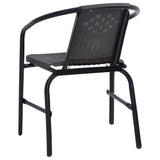 Garden Chairs 4 pcs Plastic Rattan and Steel 110 kg - 45-Degree Angle