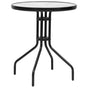 Garden Table Black Ø60x70 cm Steel